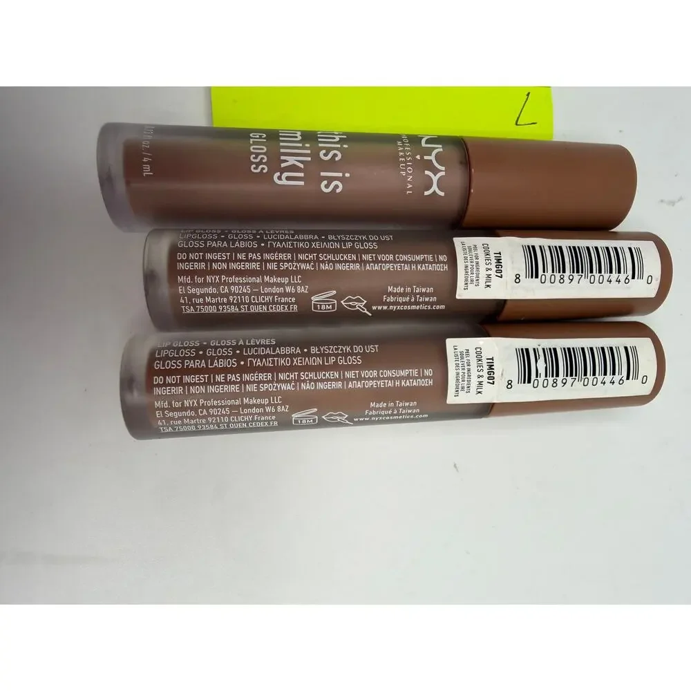 NYX This Is Milky Gloss Cookies & Milk Milk The Coco Lip Gloss Lot of 3 NEW